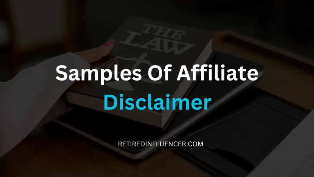 smaples of affiliate disclaimer