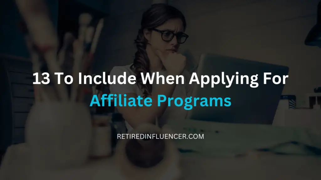 what to say when applying to affiliate programs
